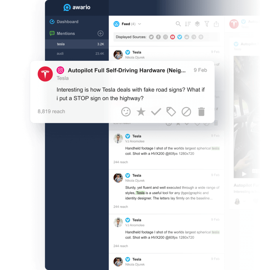 Instagram monitoring tool Track mentions on social media Awario