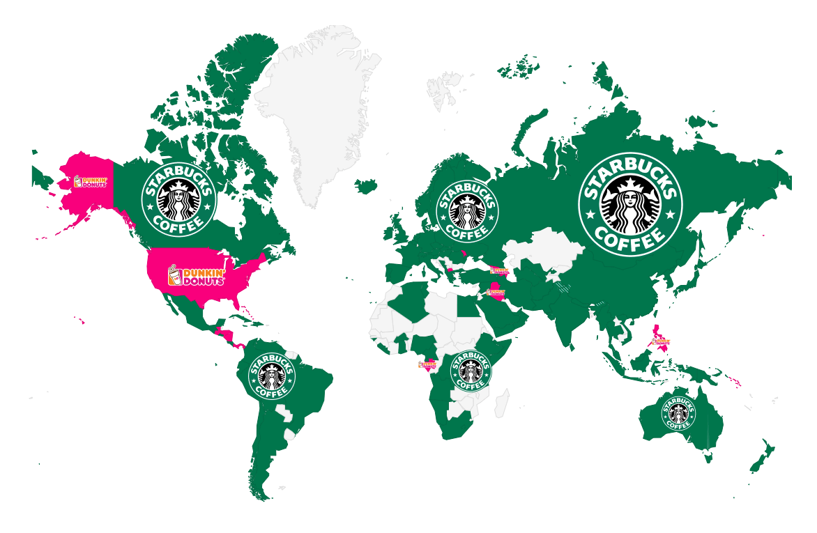 Starbucks Vs Dunkin Donuts Who Wins On Social Media Map2 1172x