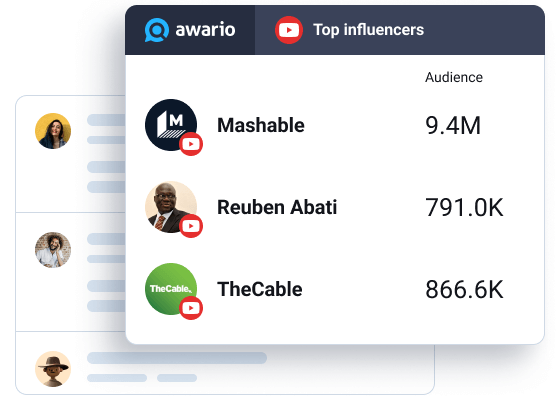 Apply YouTube listening to discover influencers