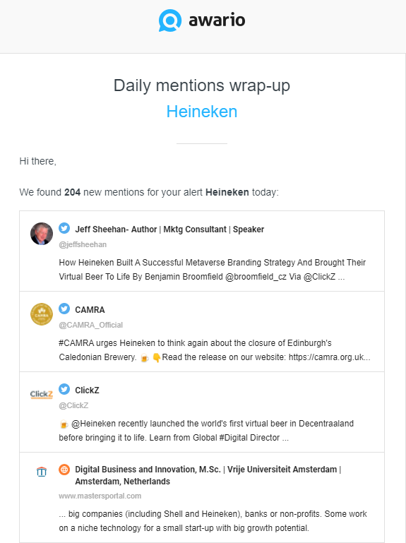 get notified about new mentions via email