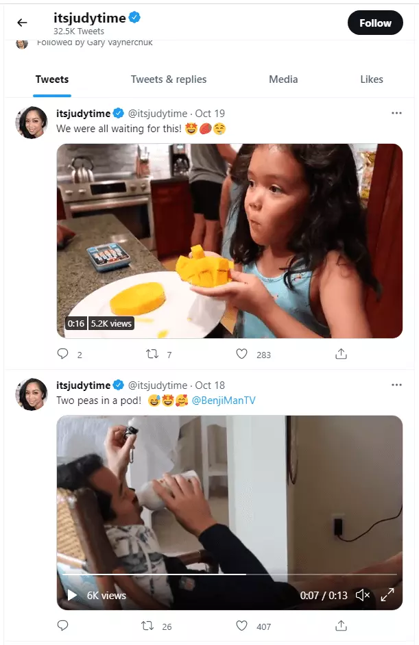 A screenshot from Twitter feed with two videos