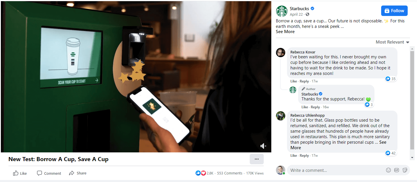 Starbucks Facebook videos
