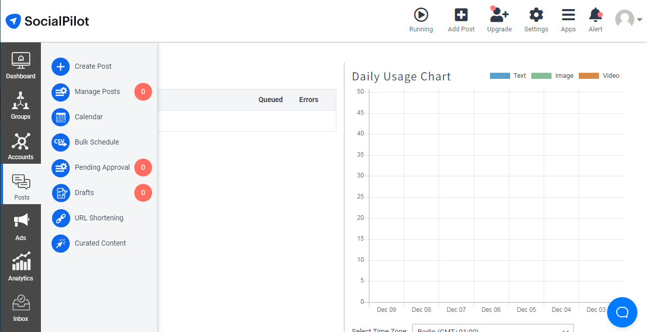 SocialPilot interface