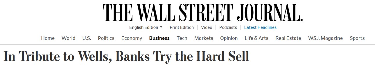 A screenshot from the Wall street Journal