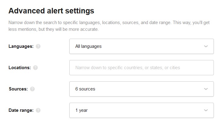 Advanced reputation analysis settings