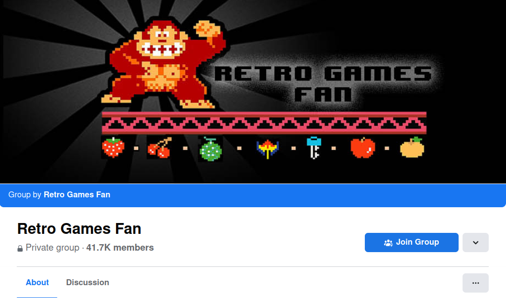 Facebook Group dedicated to retro gaming