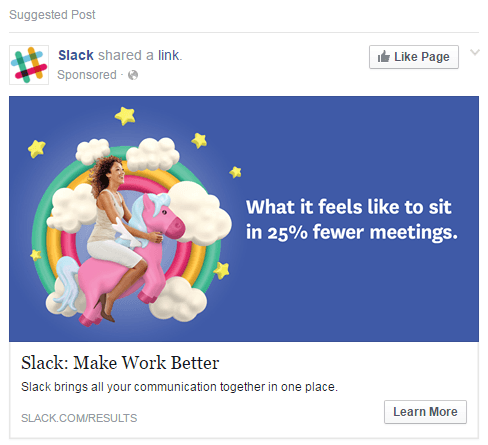 Facebook Ad from Slack