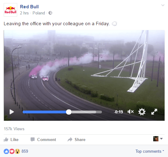 Red Bull's Facebook post