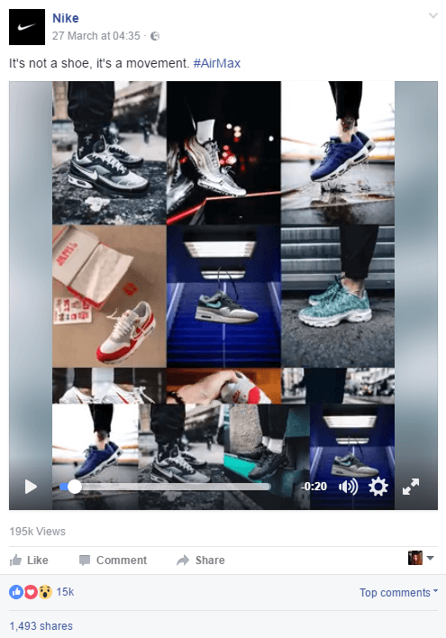 Nike's Facebook post