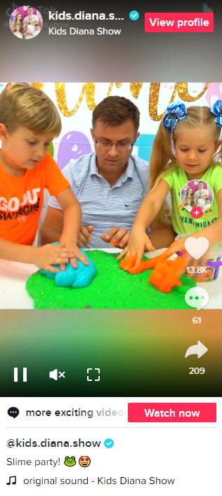 Kids Diana Show official  channel on smartphone screen on