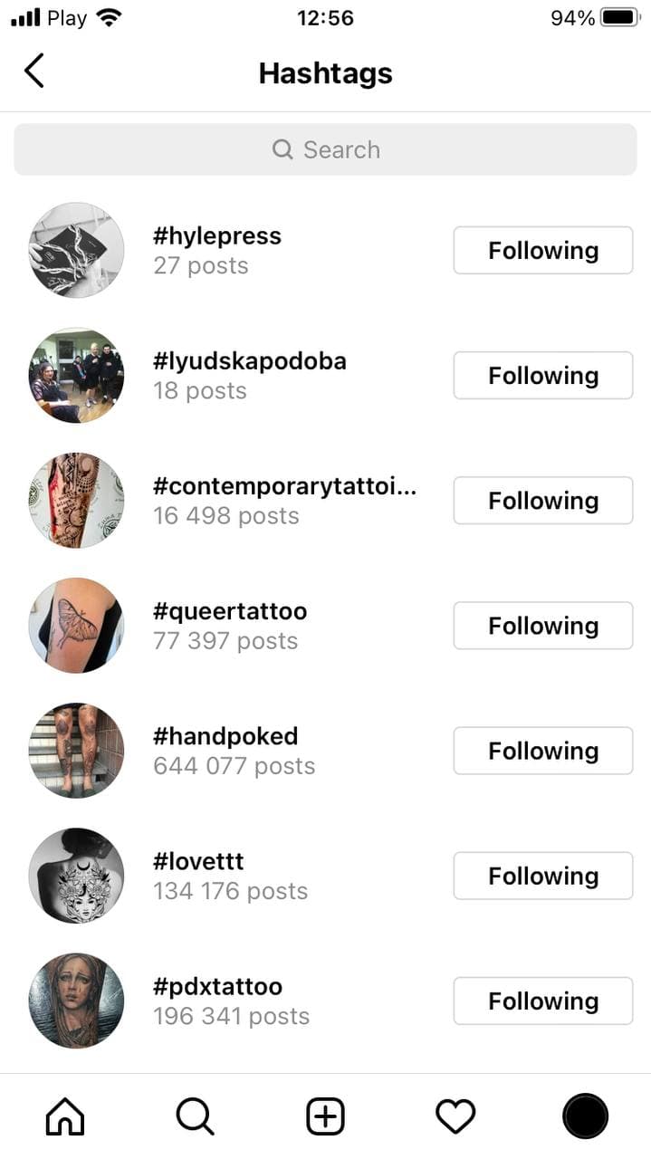 How to see follow hashtags on Instagram