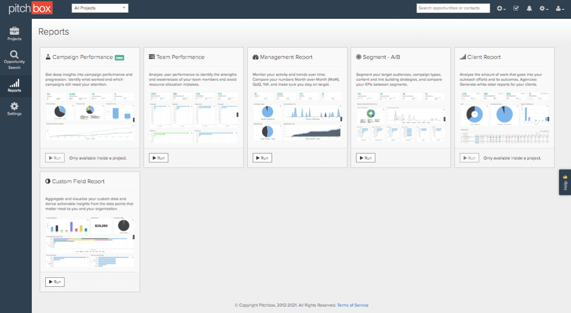 Pitchbox interface