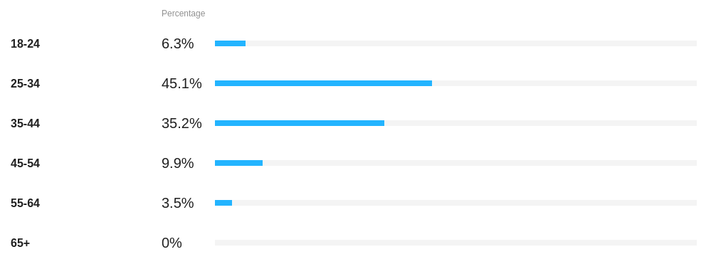 The Age analytics widget