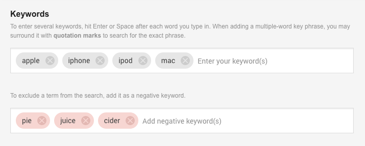 negative keywords