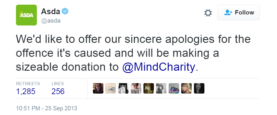 Asda apology