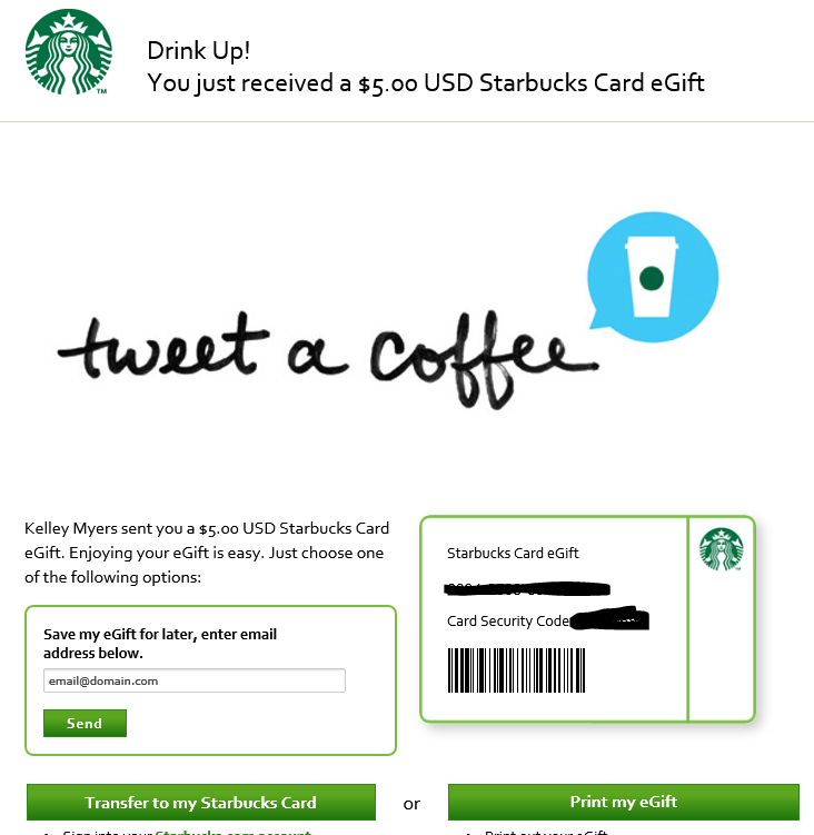 Starbucks coupon