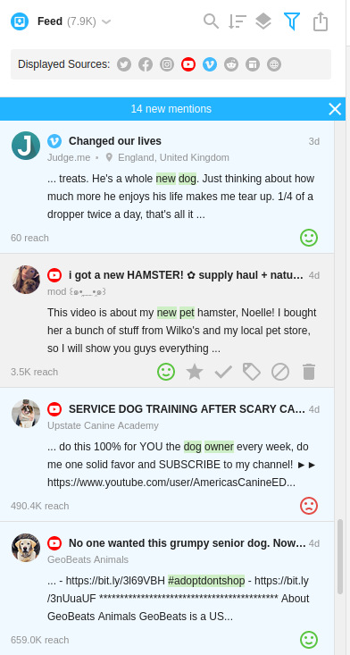 YouTube mentions found by Awario